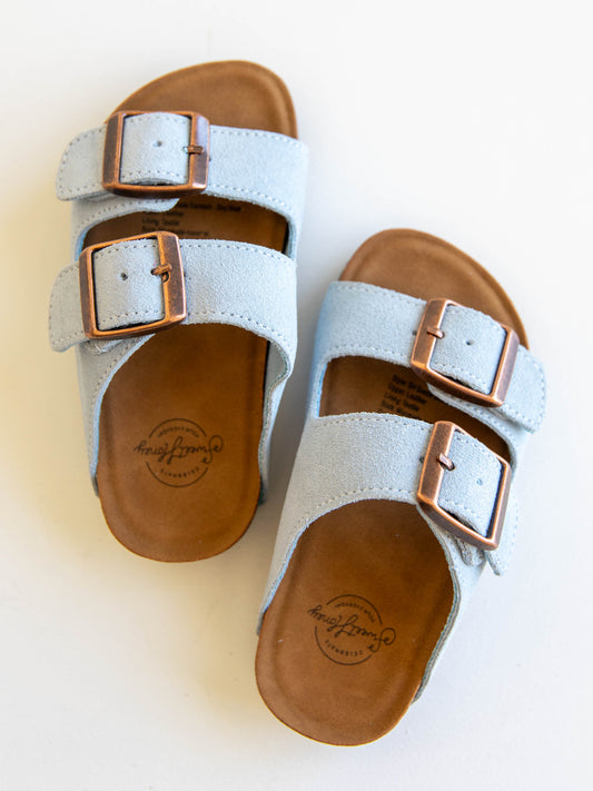 SweetHoney Suede Sandals - Sky Blue