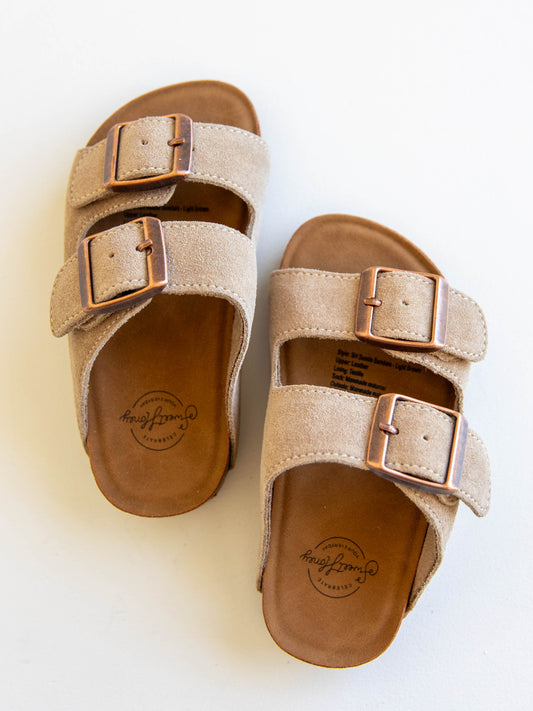 SweetHoney Suede Sandals - Light Brown