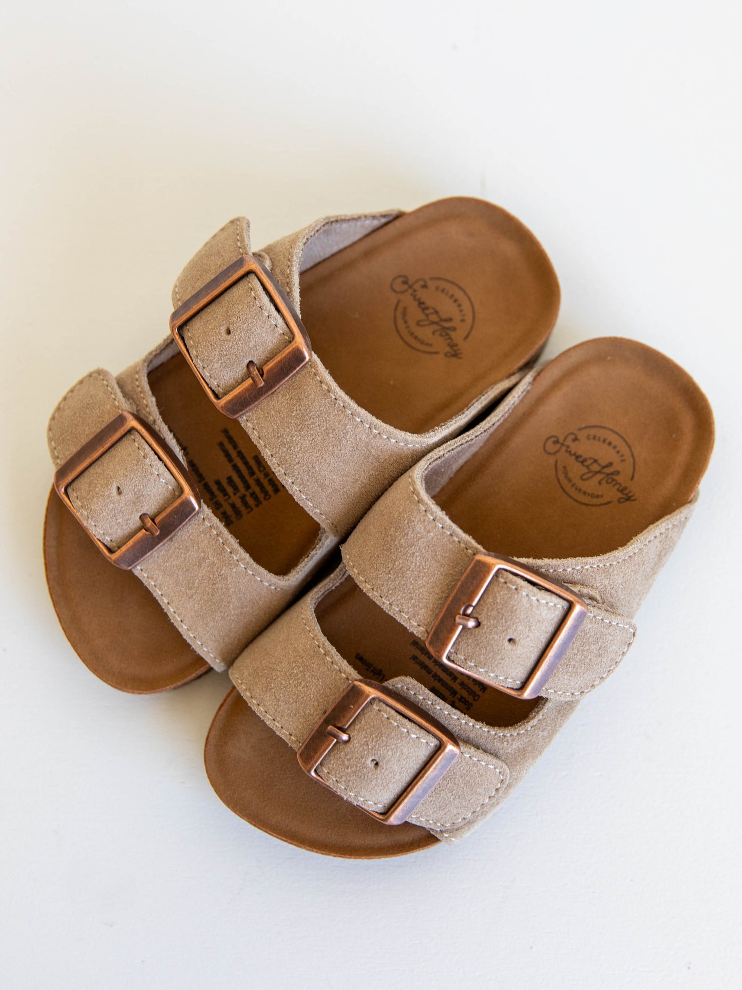 SweetHoney Suede Sandals - Light Brown