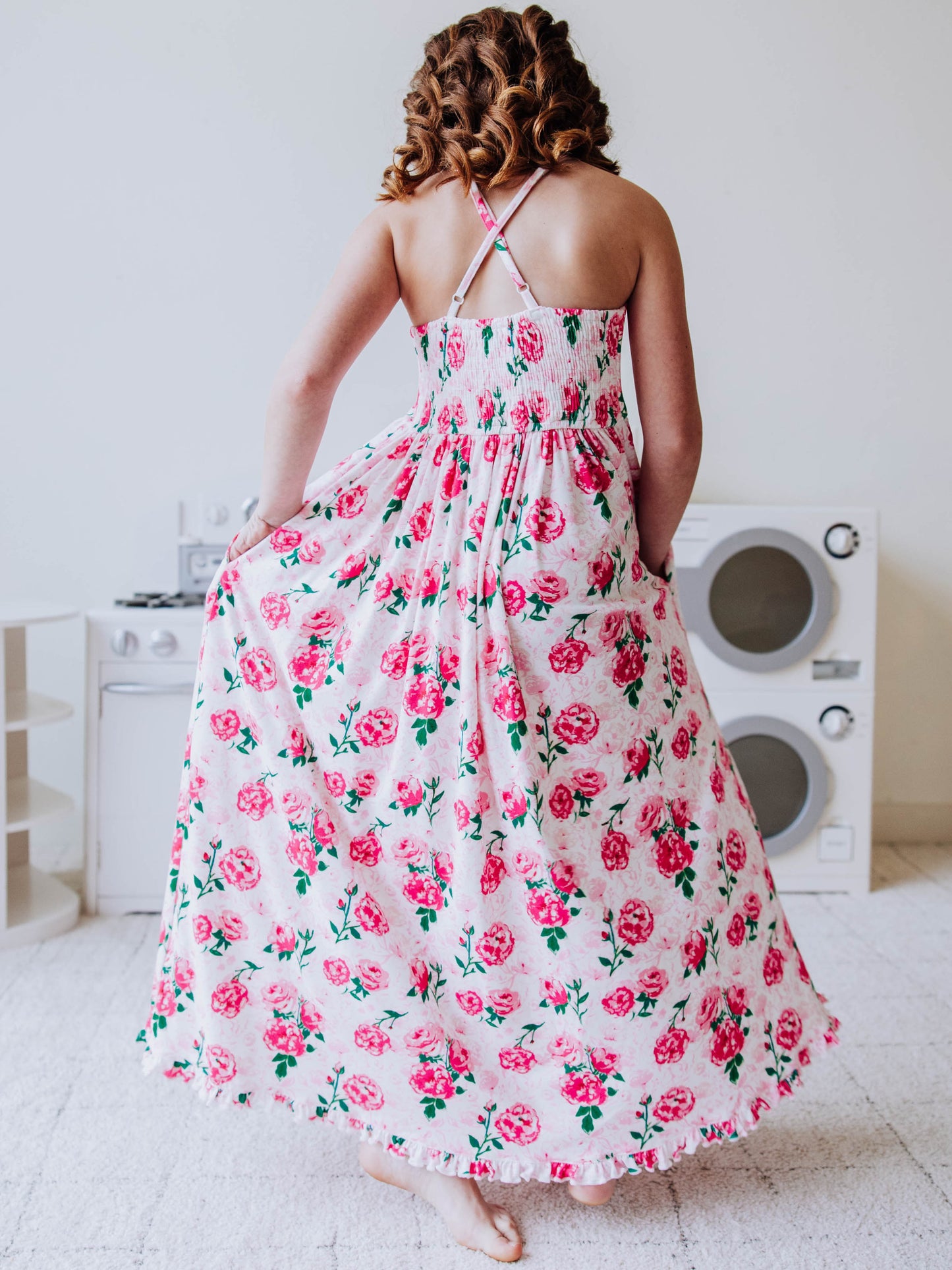 Maxi Play Dress - Raspberry Roses