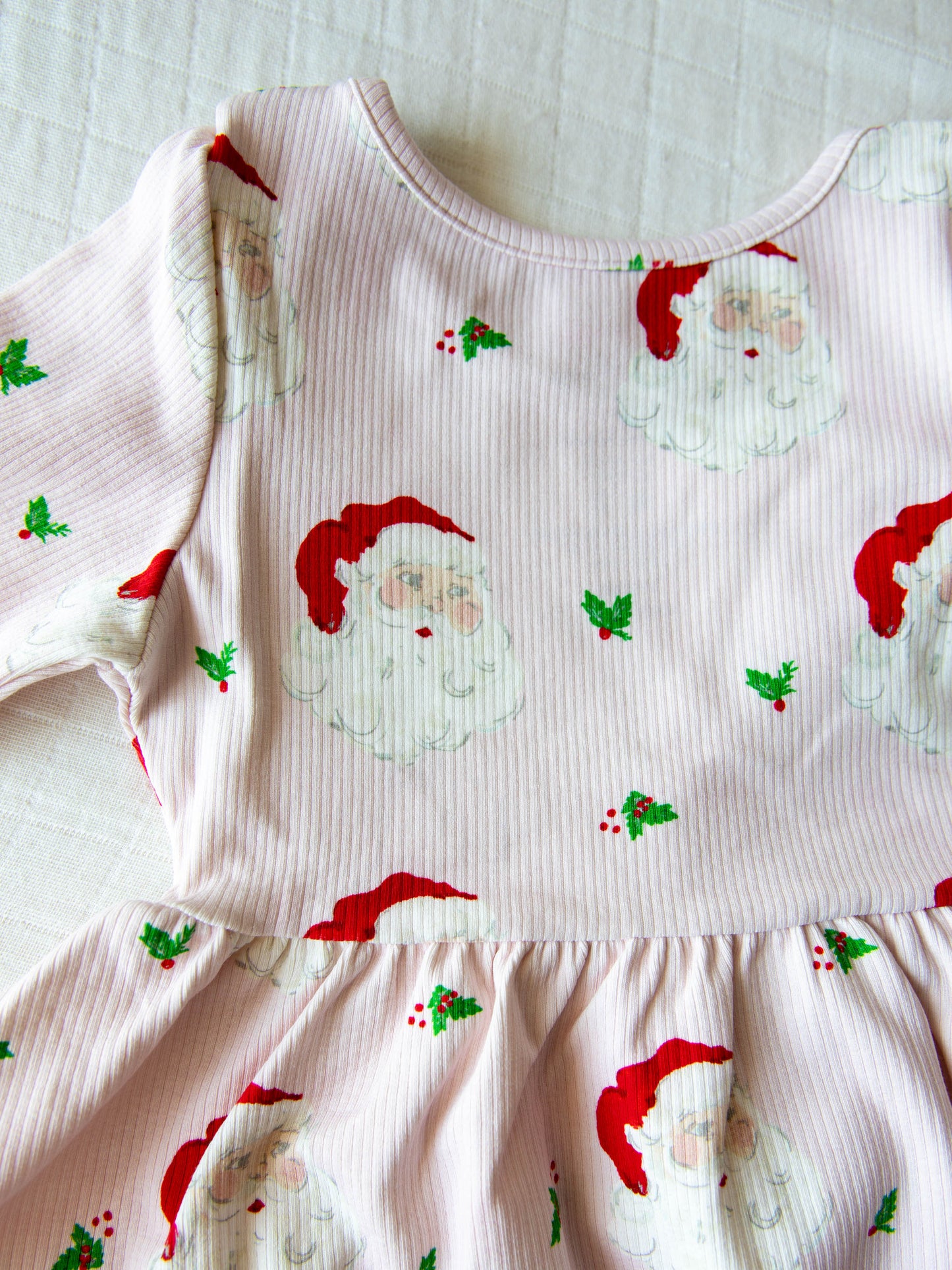 Fitted Ribbed Dress - Dear Santa (Slightly Flawed)