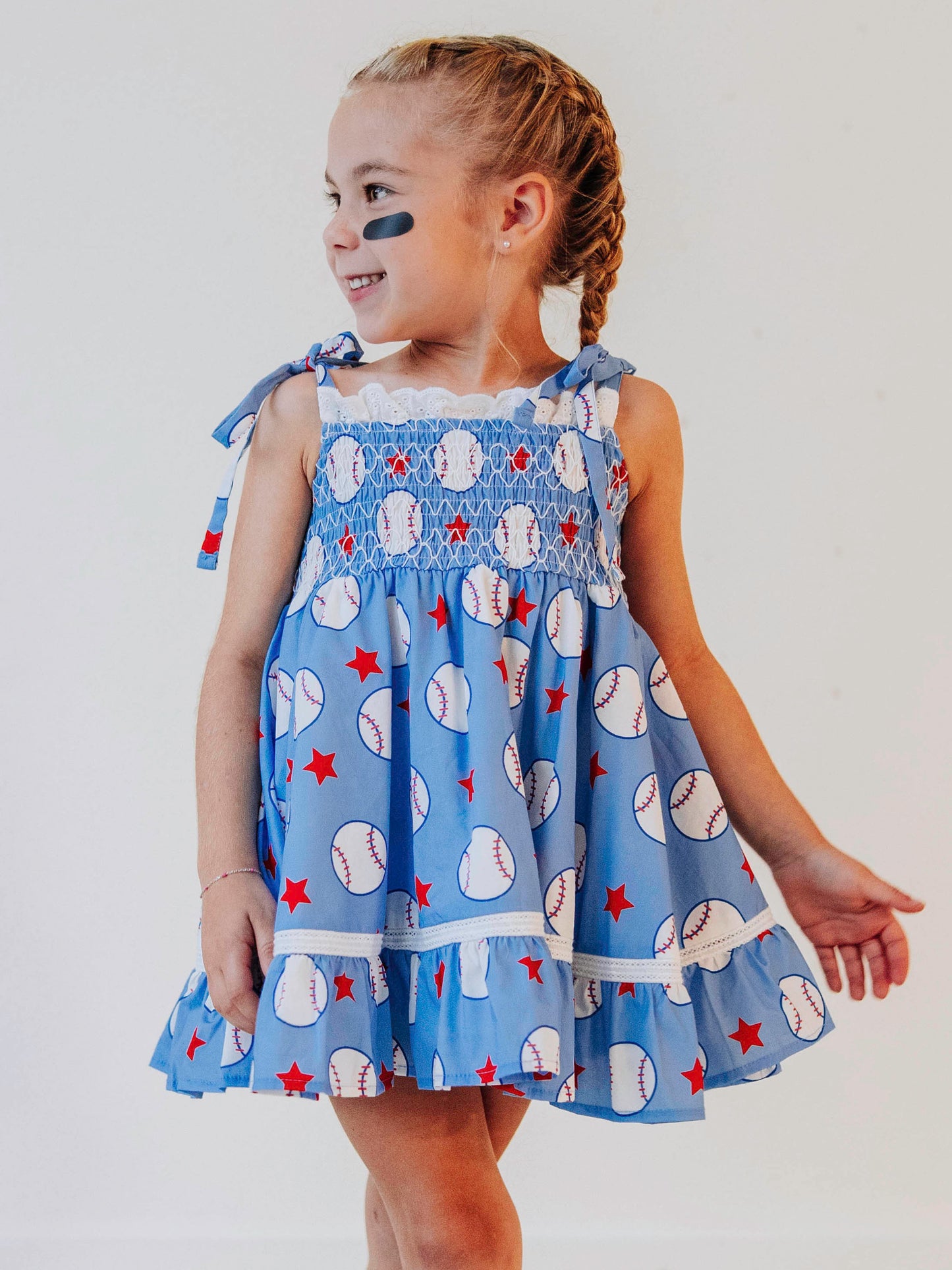 Audrey Smocked Dress - Allstar Baseball