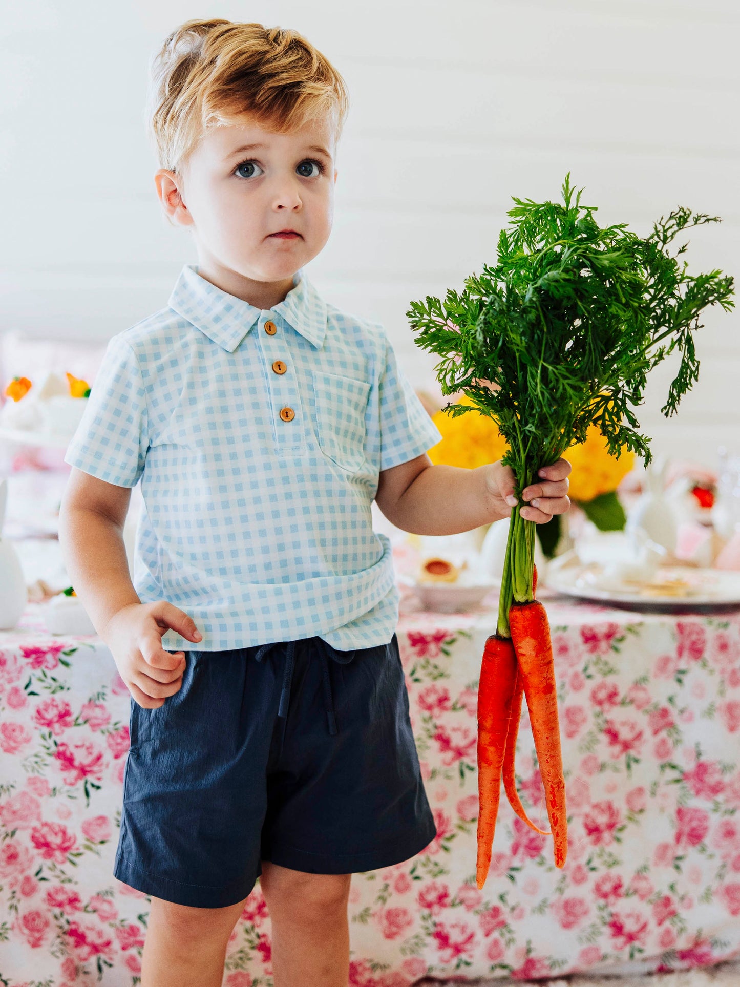 Polo Shirt - Bunny Blue Check