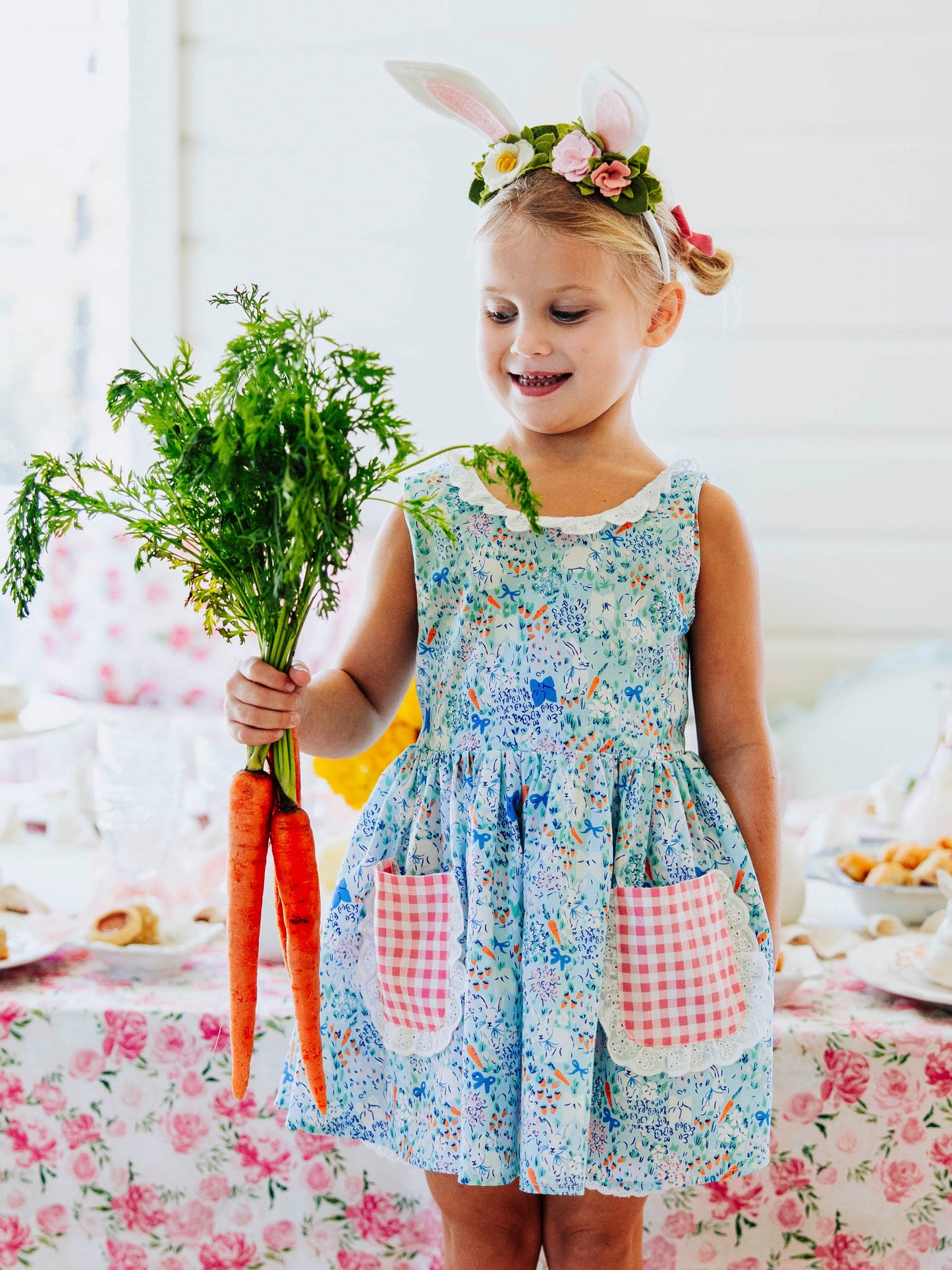 Ruffled Pocket Tunic Set - Bunny Kisses