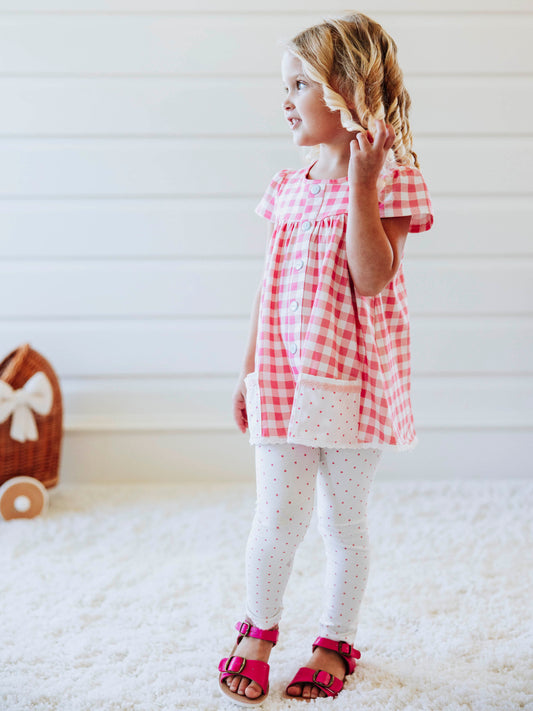 SS Out to Play Set - Pink Gingham Dotty