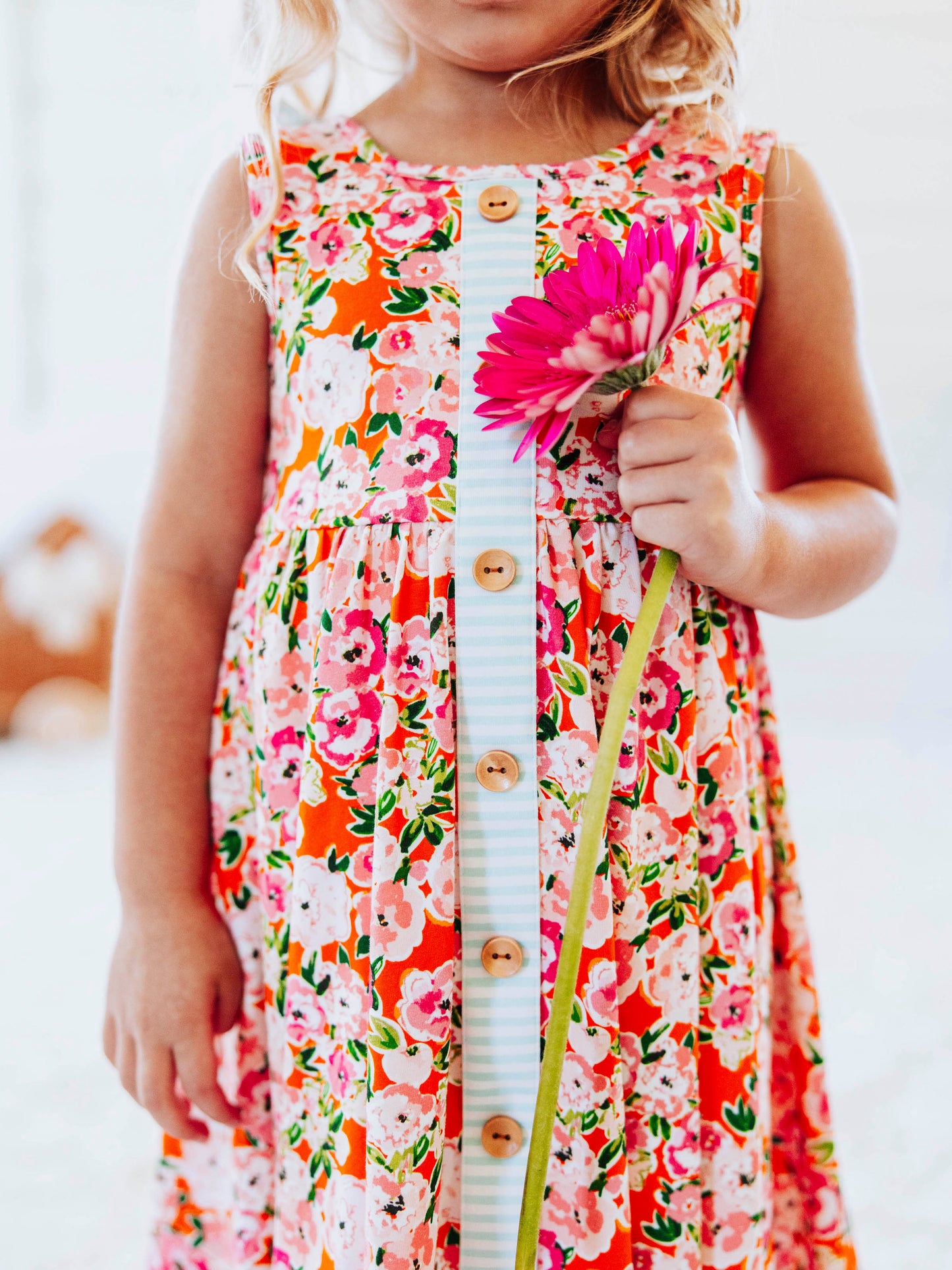 Prim Dress - Glowing Pink Flowers