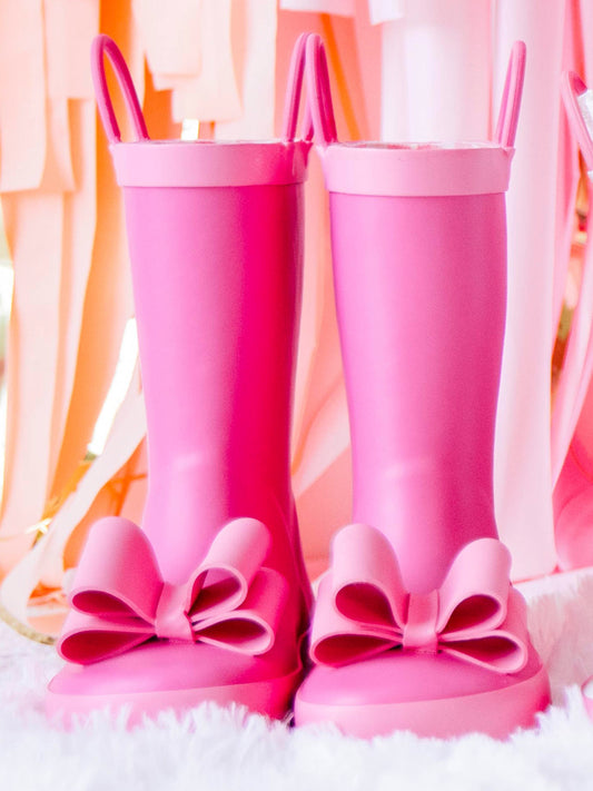 Cheery Rain Boots - Bright Pink