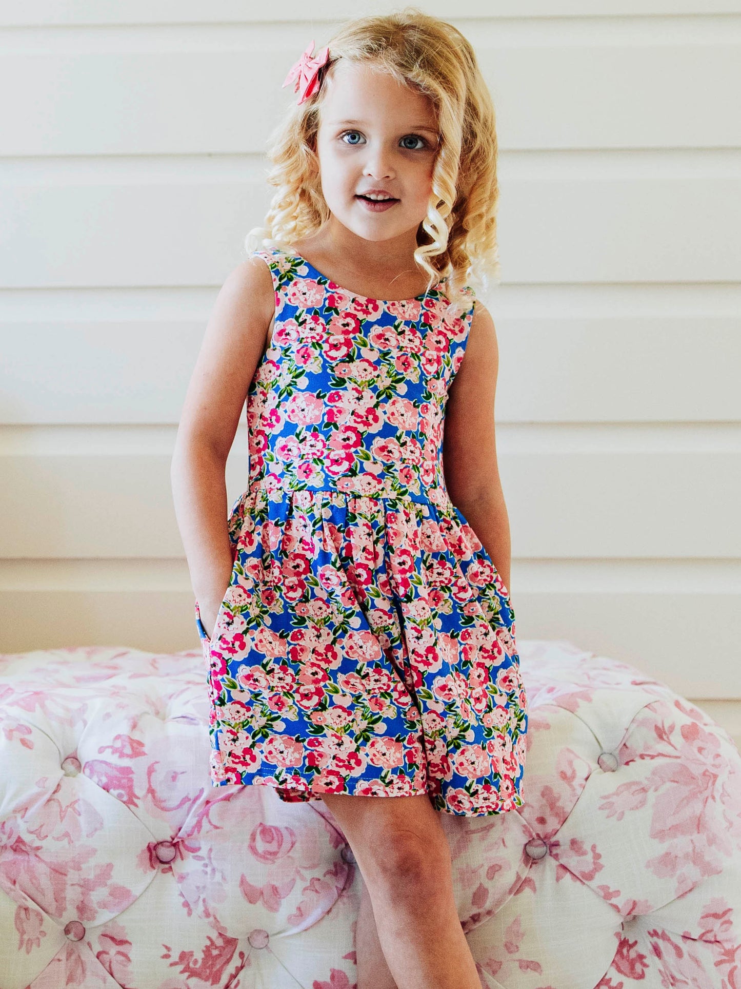 Short Leggy Romper - Joyful Poppies