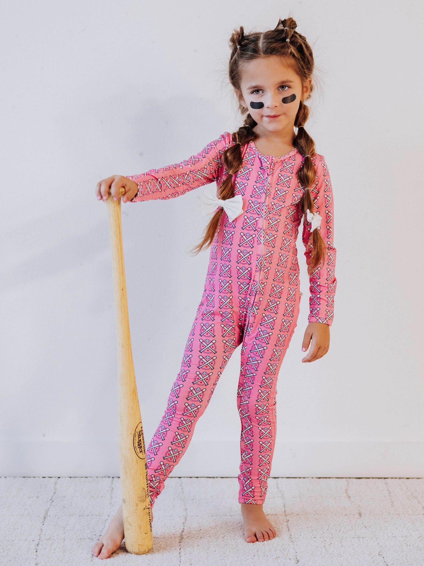 Cloud Layette - Baseball Bats Pink