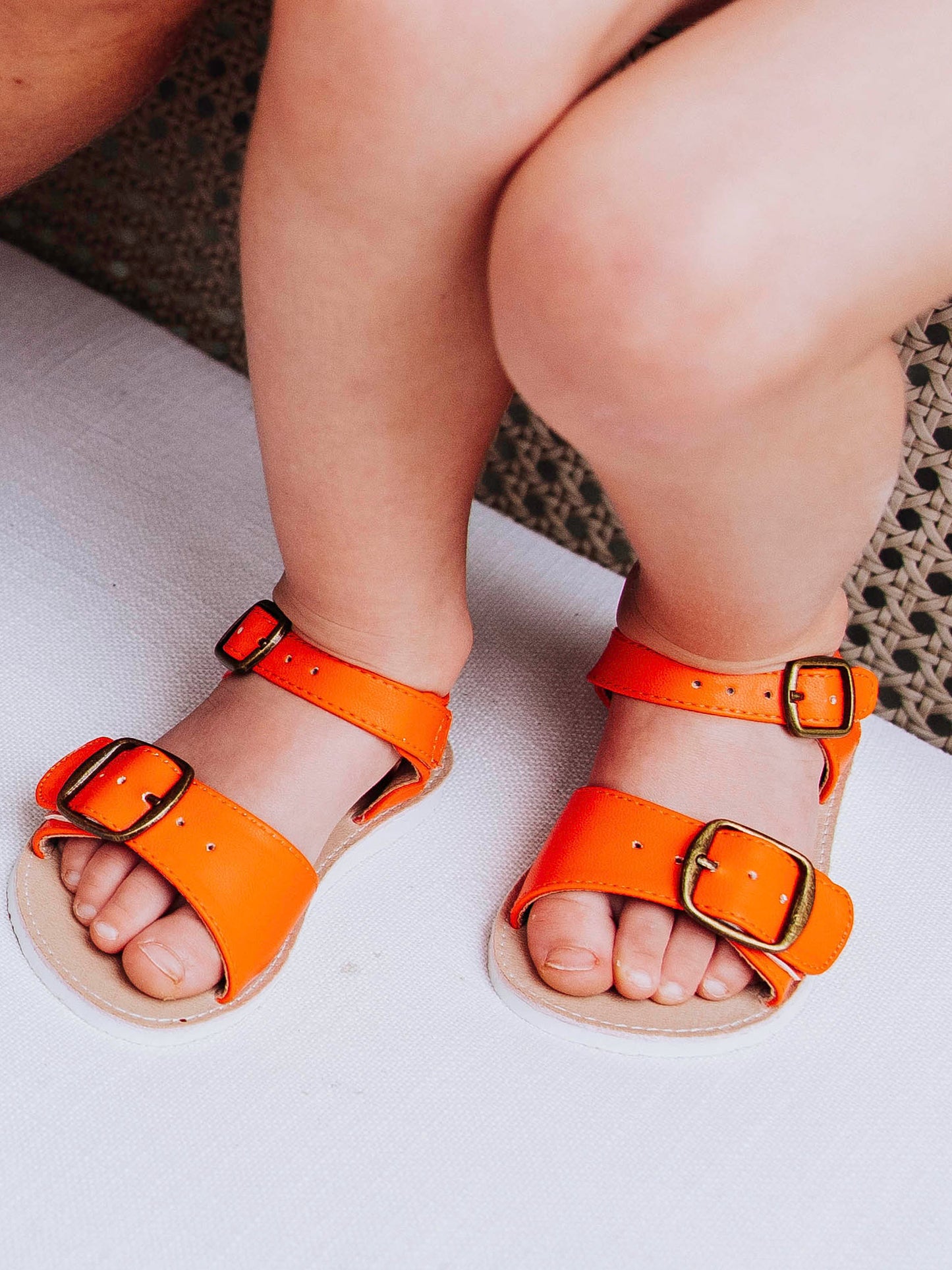 Ankle Strap Sandals - Orange