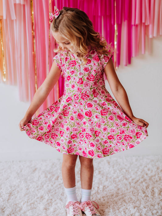 Active Zip Dress - Covered in Roses