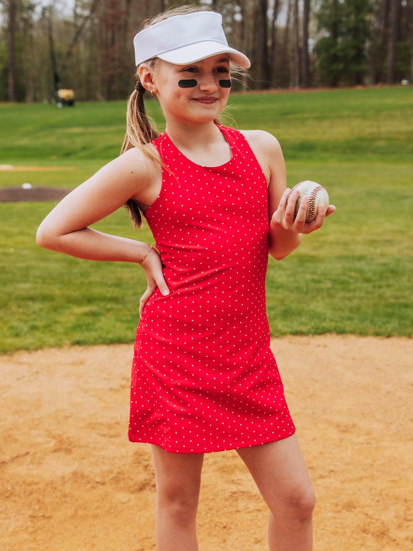 Racerback Tank Dress - Home Run Dotty
