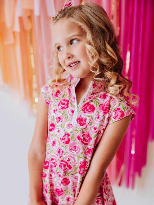Active Zip Dress - Covered in Roses