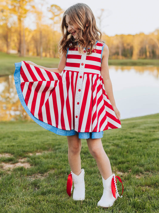 Prim Dress - American Stripe