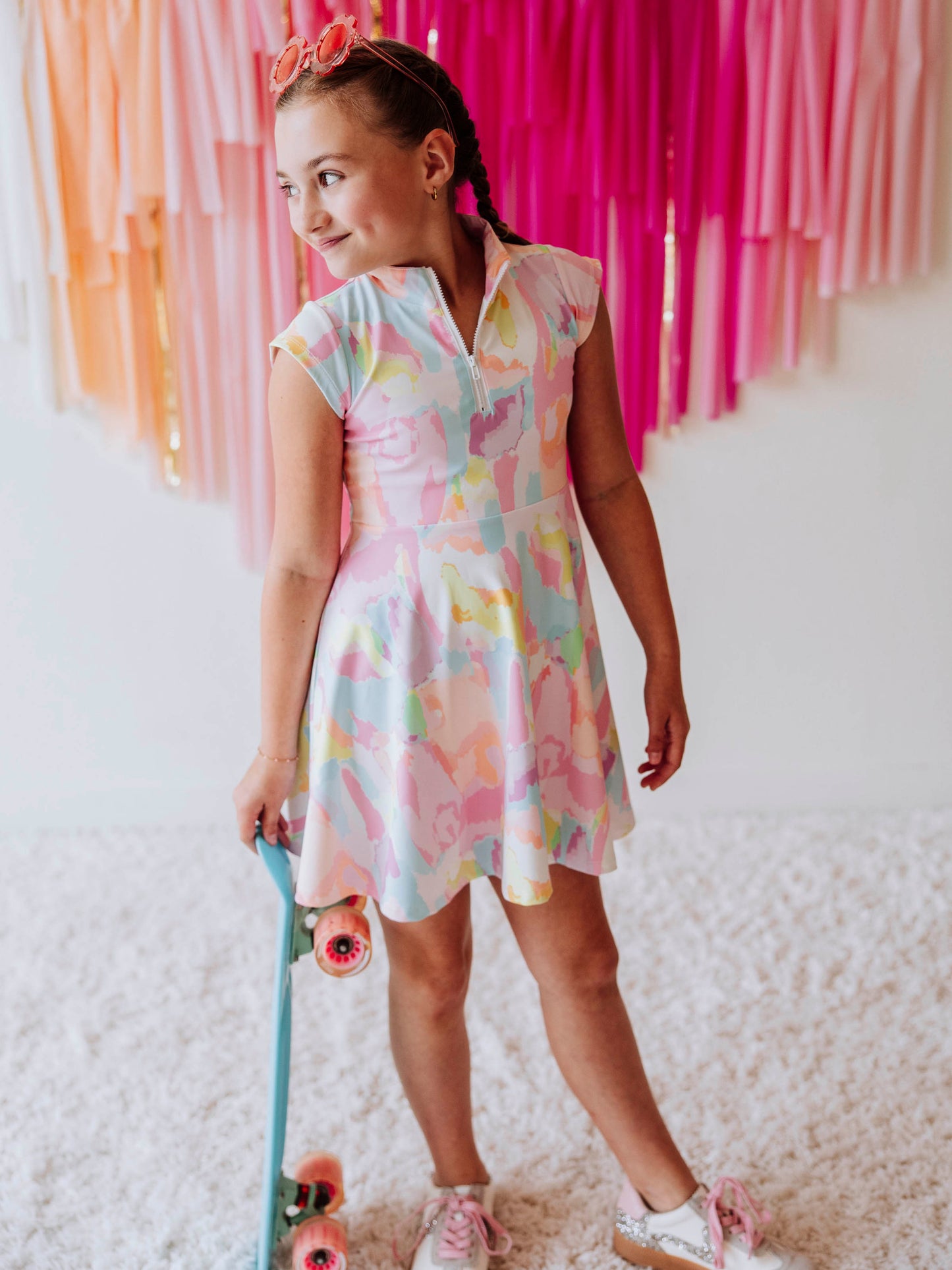 Active Zip Dress - Cotton Candy Splash