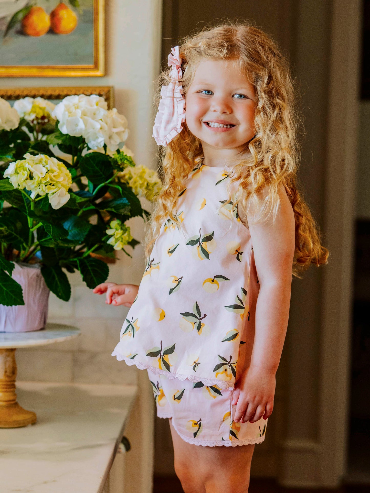 Vintage Bow Playsuit - Georgia Peach