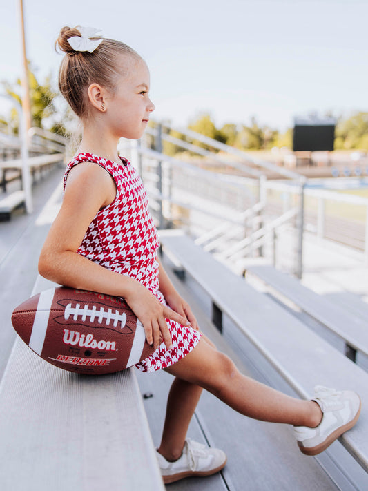 Active Skort Set - Crimson Houndstooth