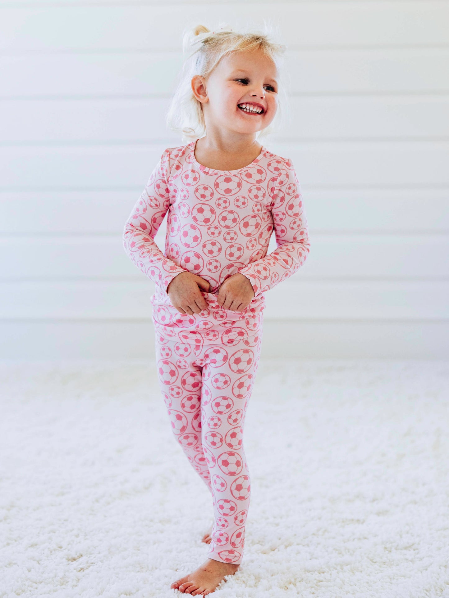 Cloud Fitted Pajamas - Soccer in Pink