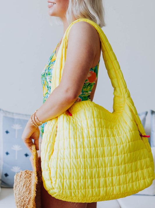 Puffer Tote - Canary Yellow