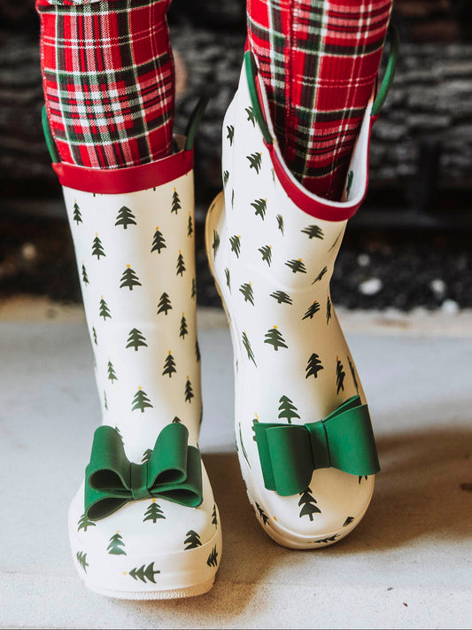 Cheery Rain Boots - Fir Trees
