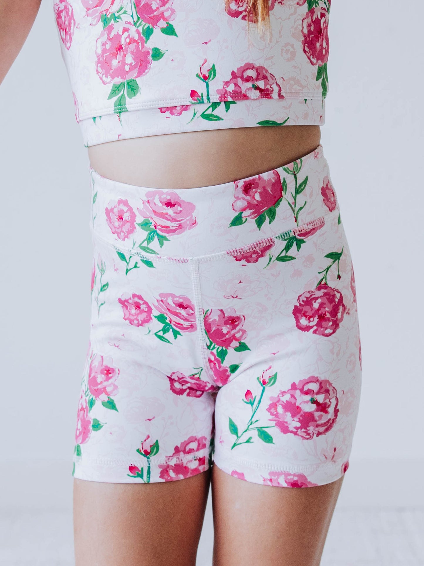 Gym Shorts - Raspberry Roses