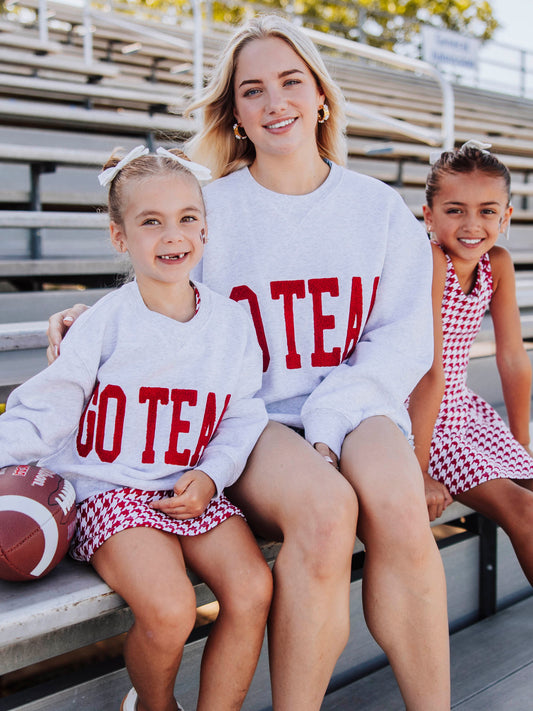 Warm Knit Sweatshirt - Go Team Crimson