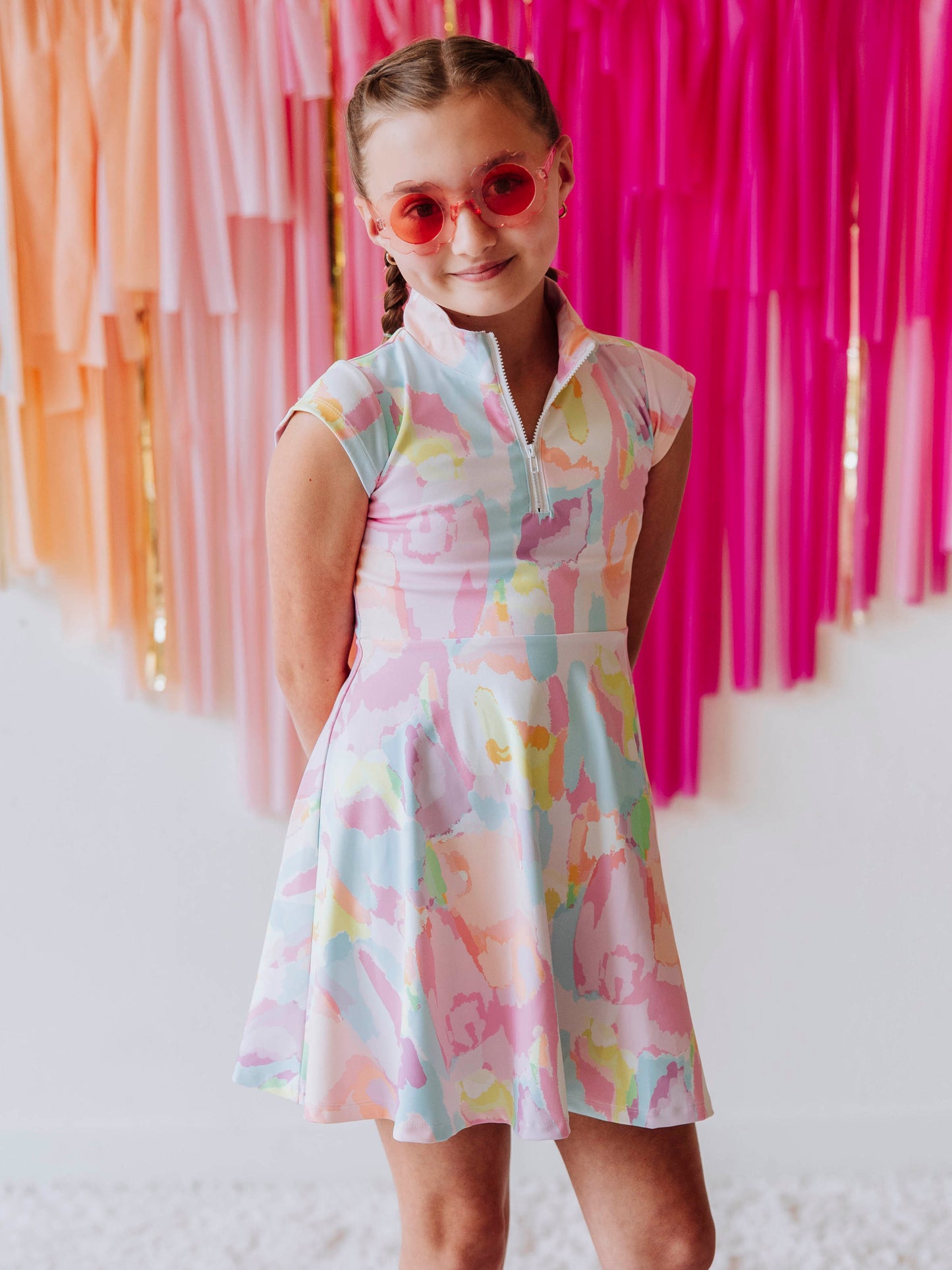 Active Zip Dress - Cotton Candy Splash