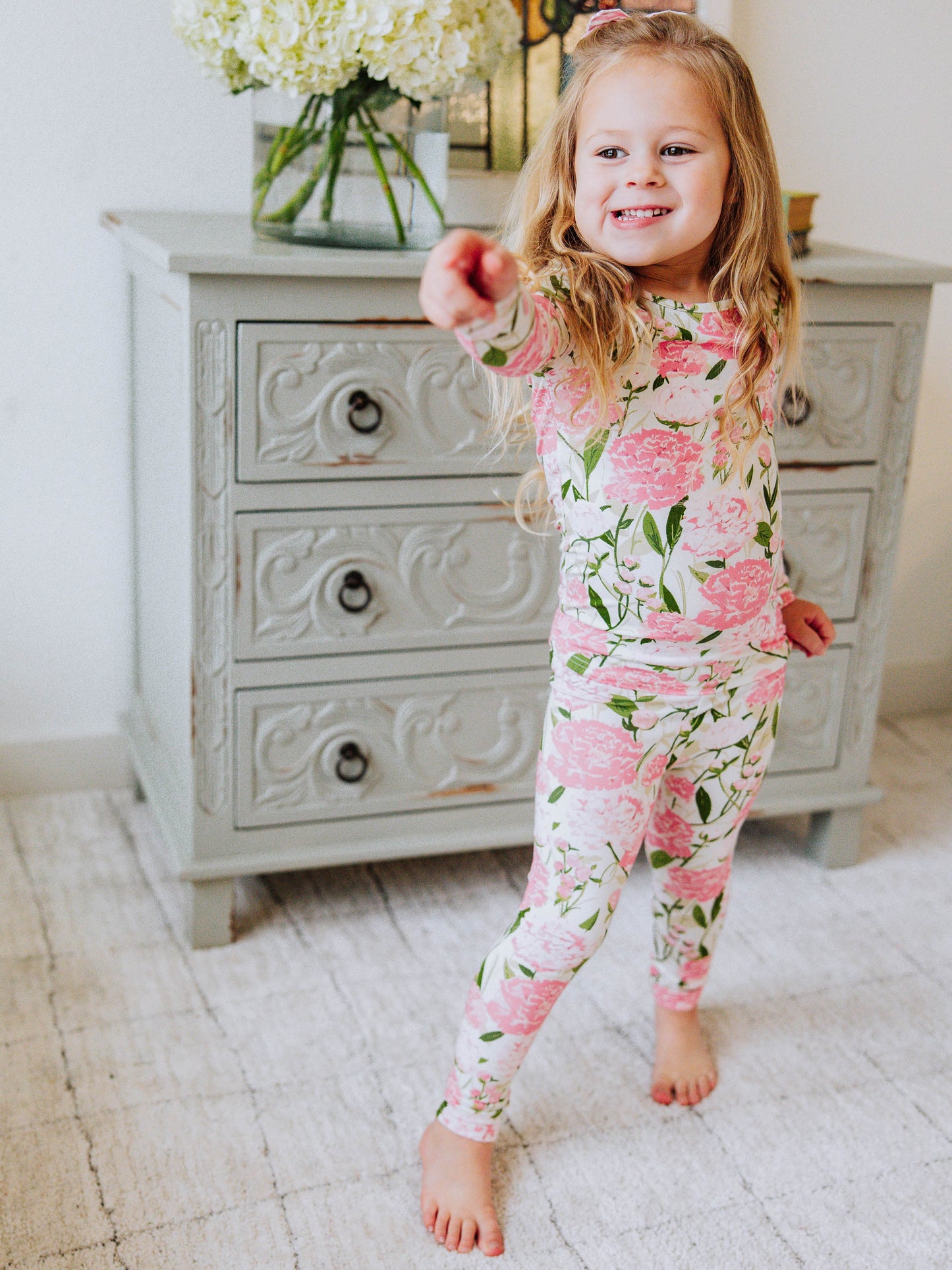 Cloud Fitted Pajamas - Soft Peonies