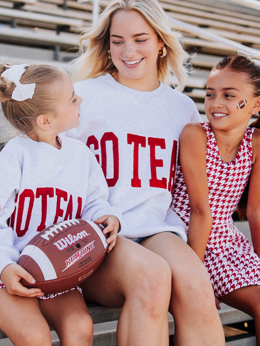 Adult Warm Knit Sweatshirt - Go Team Crimson