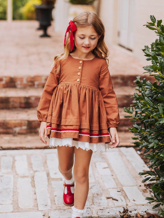 Margo Dress - Gingerbread (Size Up)