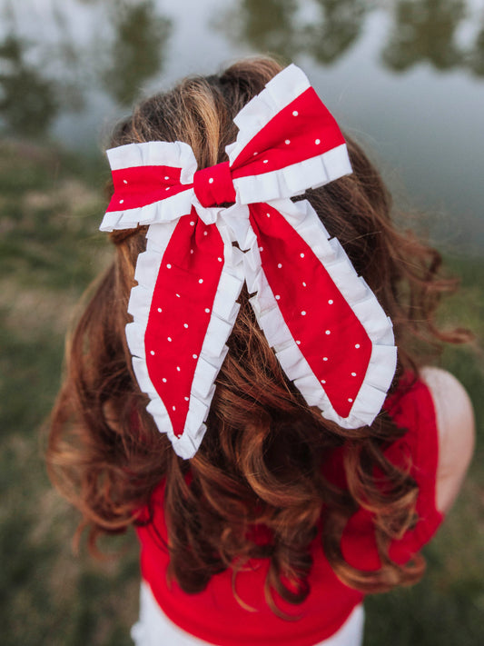 Small Long Tail Bow - American Dot