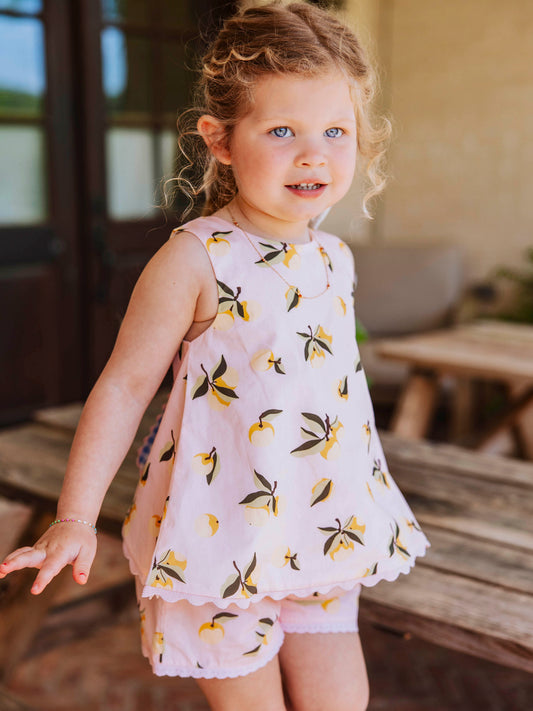 Vintage Bow Playsuit - Georgia Peach
