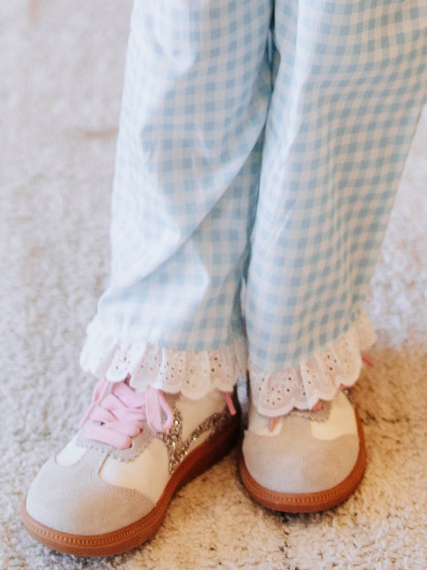 Puff Sleeve Set - Blue Gingham