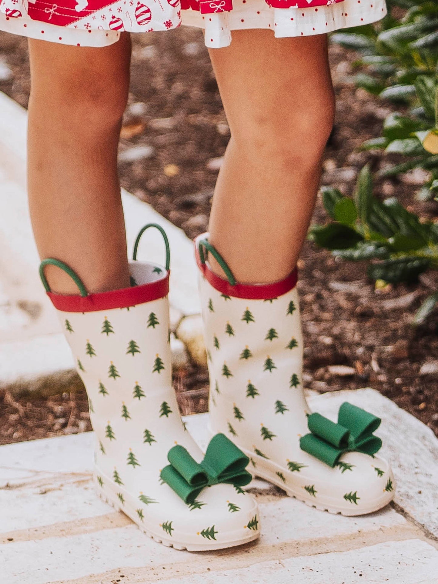 Cheery Rain Boots - Fir Trees
