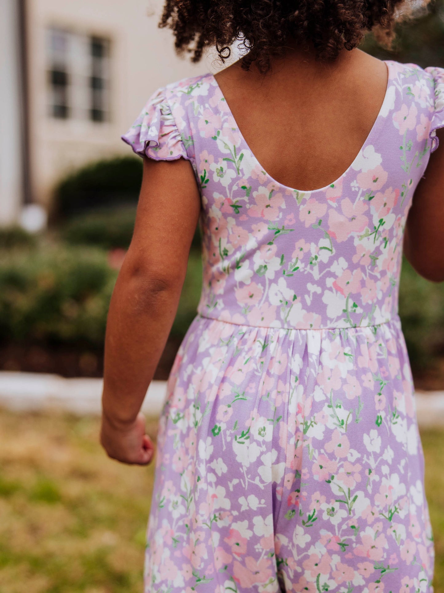 Short Leggy Romper - Pastel Blooms