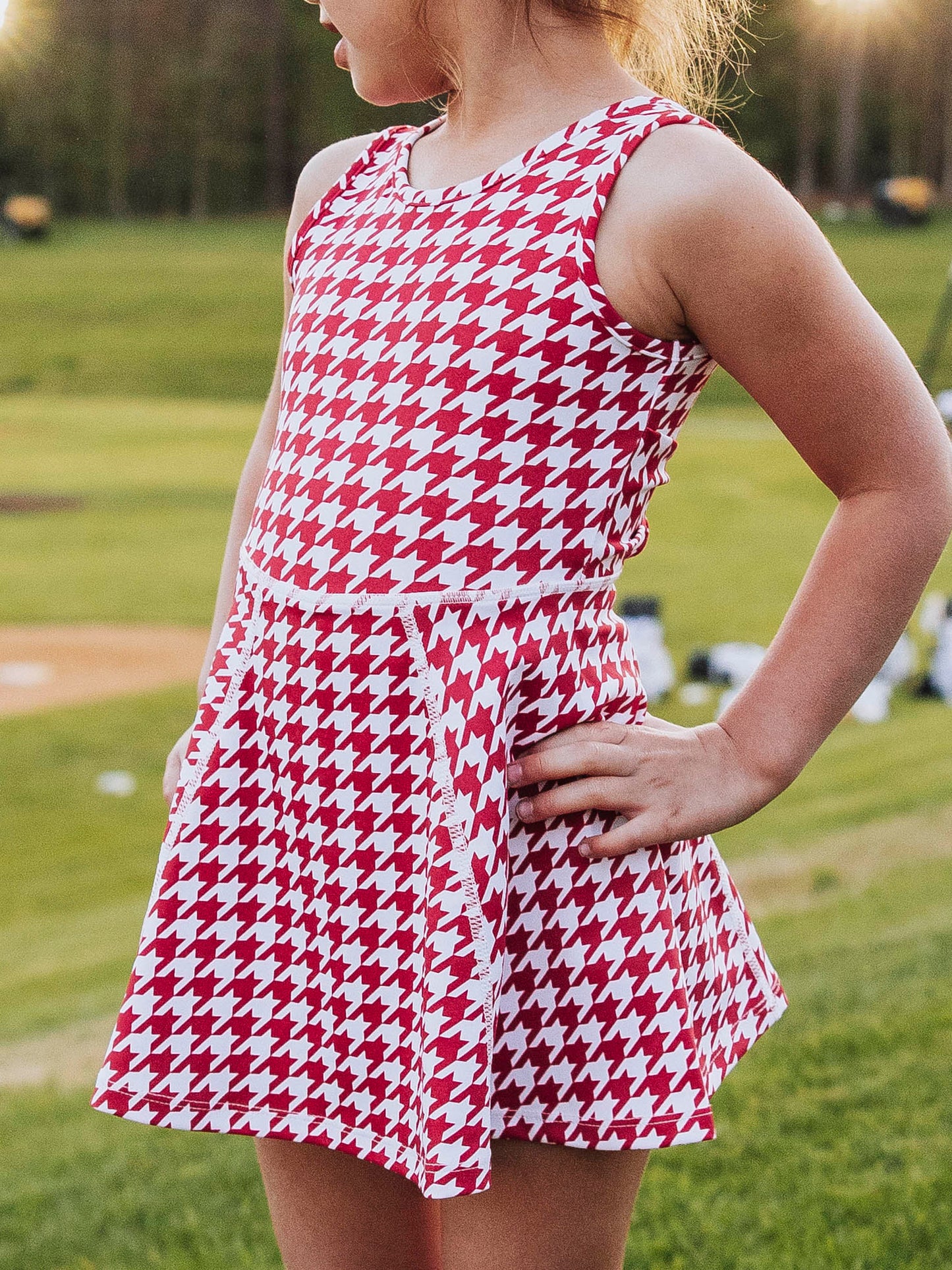 Tennis Dress - Crimson Houndstooth