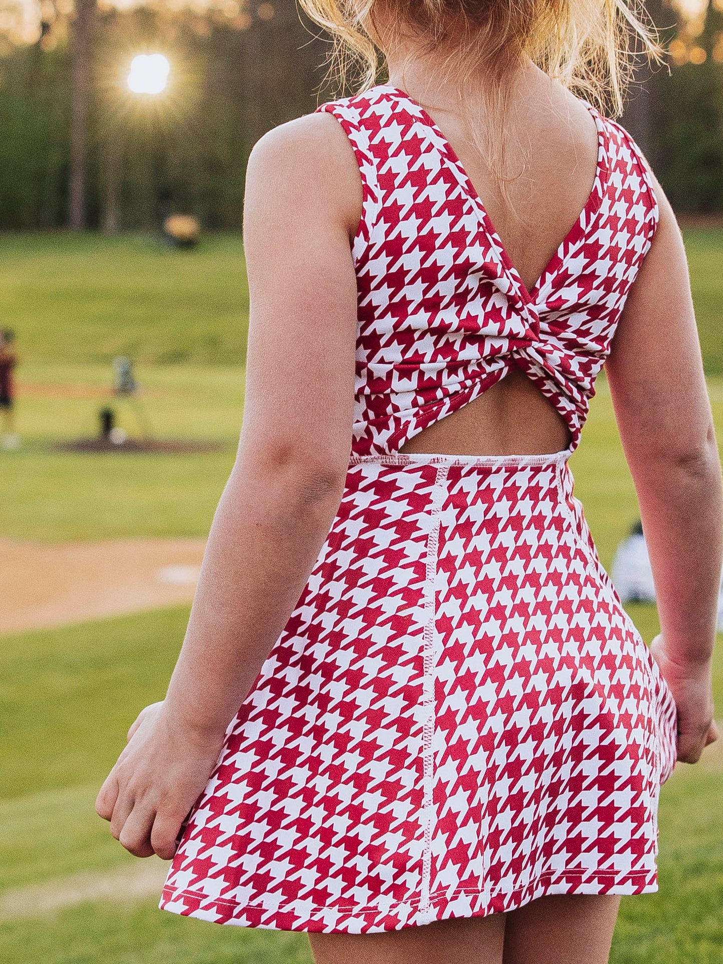Tennis Dress - Crimson Houndstooth