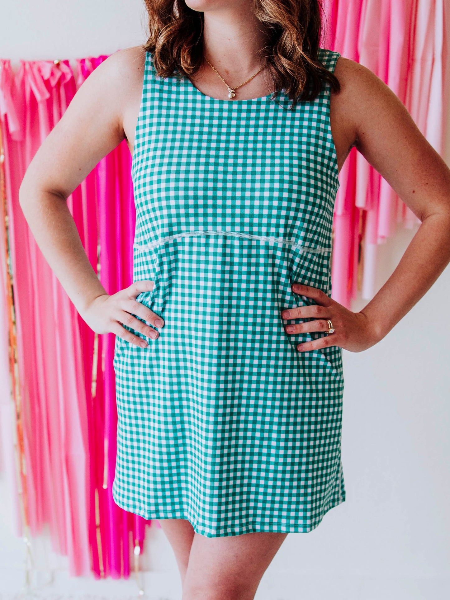 Women's Active Dress - Green Check