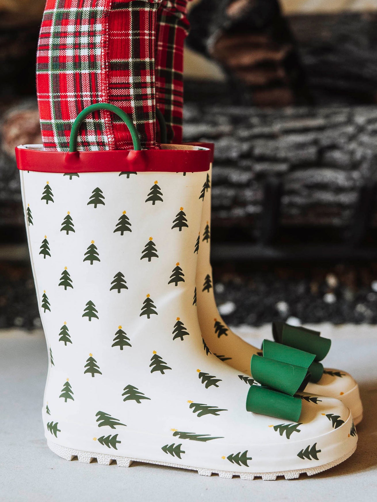 Cheery Rain Boots - Fir Trees