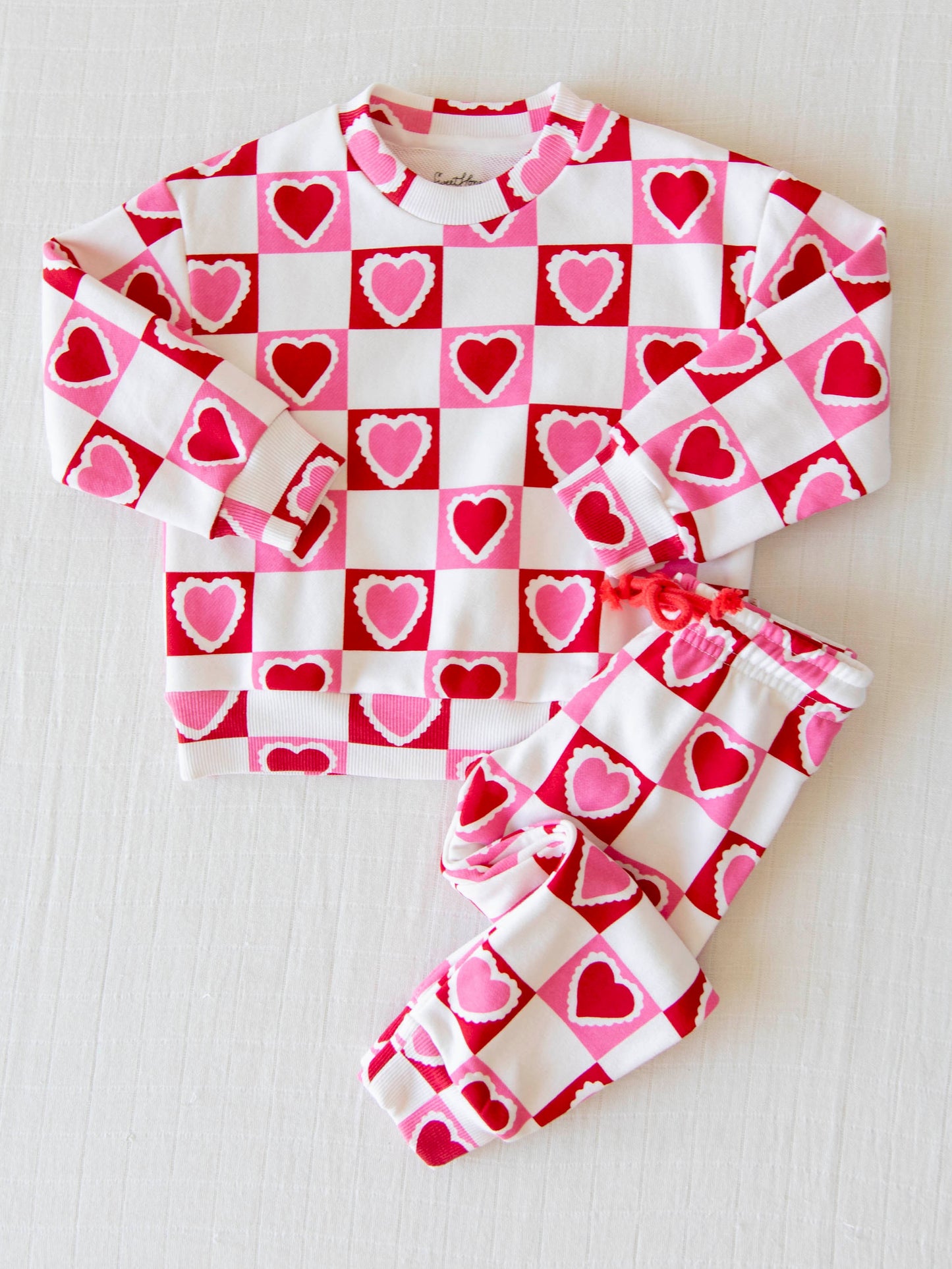 Sweatshirt Set - Block Hearts