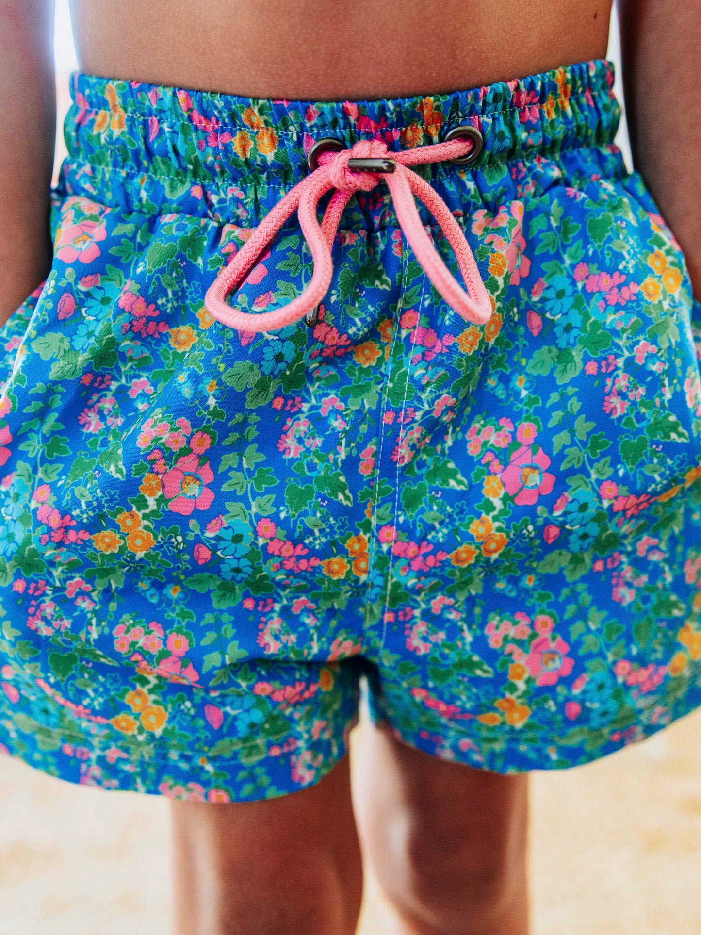 Boy's Swim Trunks - Tropical Petals