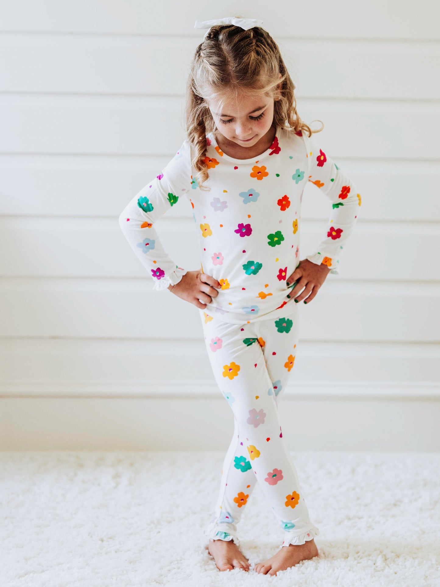 Cloud Fitted Ruffled Pajamas - Playful Ivory