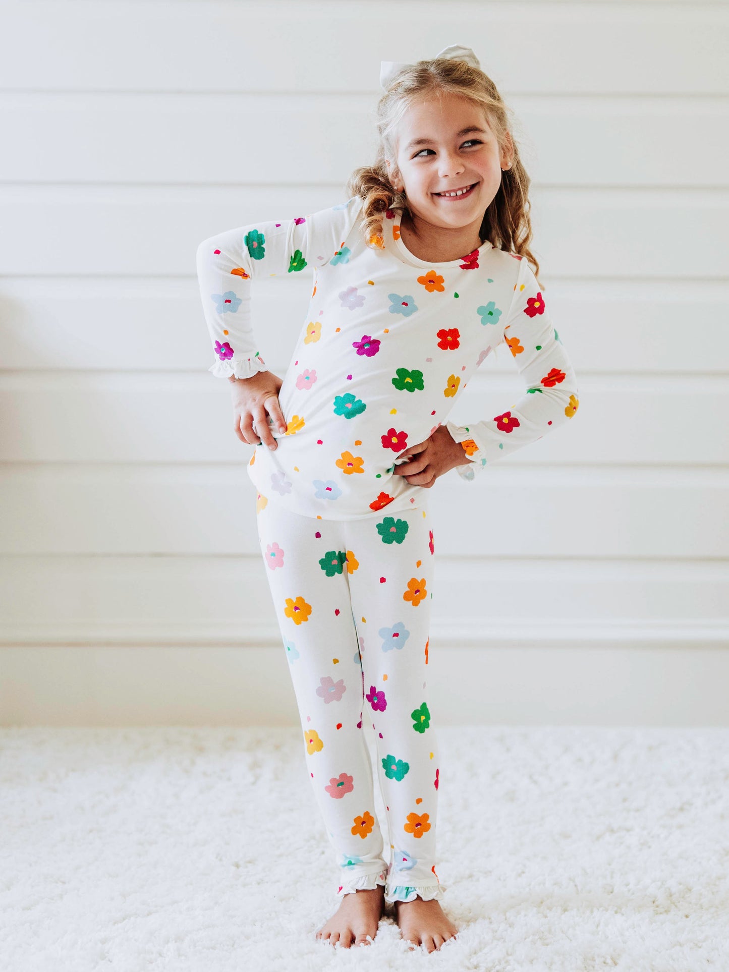 Cloud Fitted Ruffled Pajamas - Playful Ivory