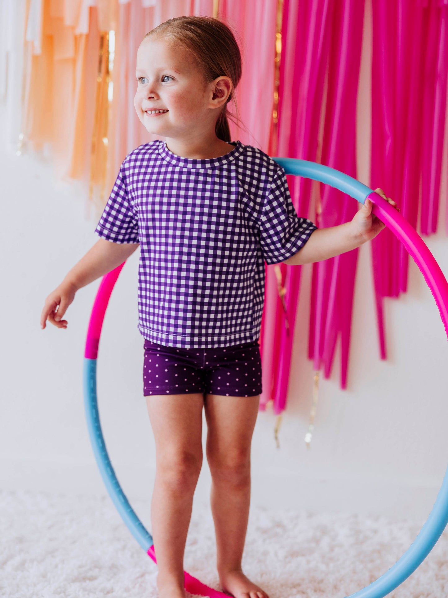 All in Motion Set - Purple Gingham