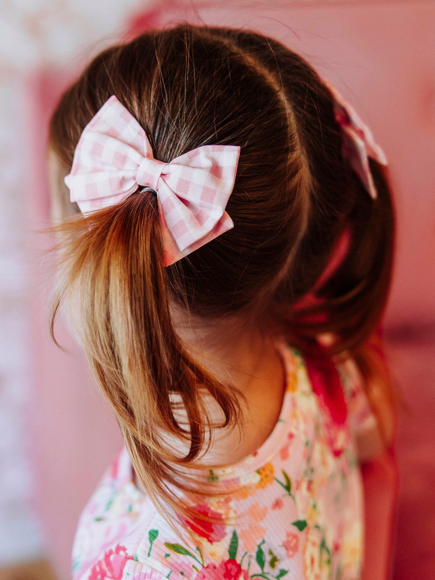 Bow Set Duo - Pink Gingham