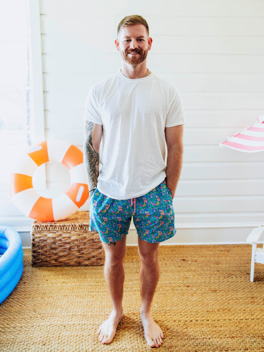Men's Swim Trunks - Tropical Petals