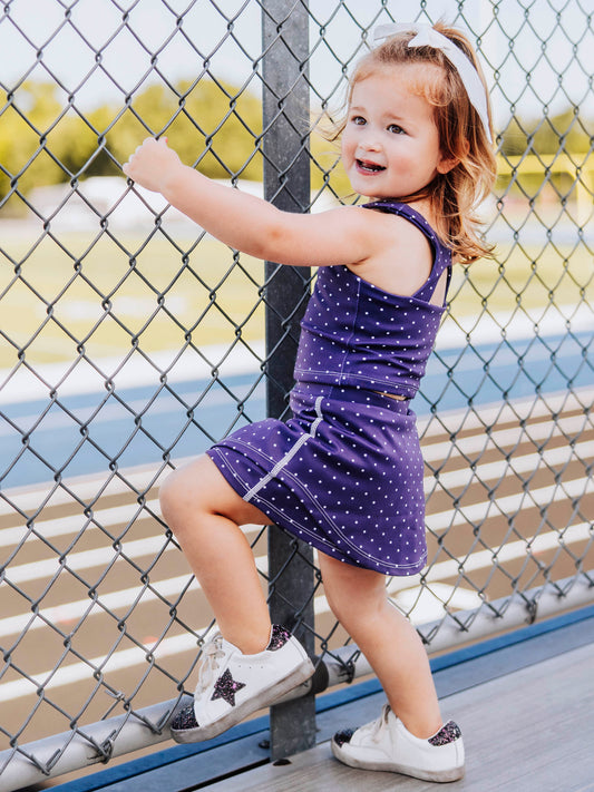 Active Skort Set - Indigo Dot