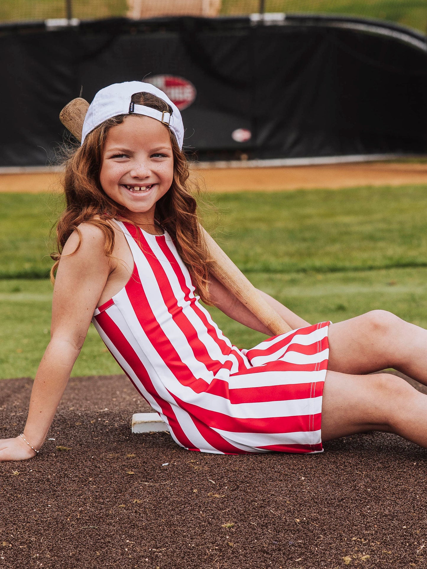Racerback Tank Dress - Home Run Stripes
