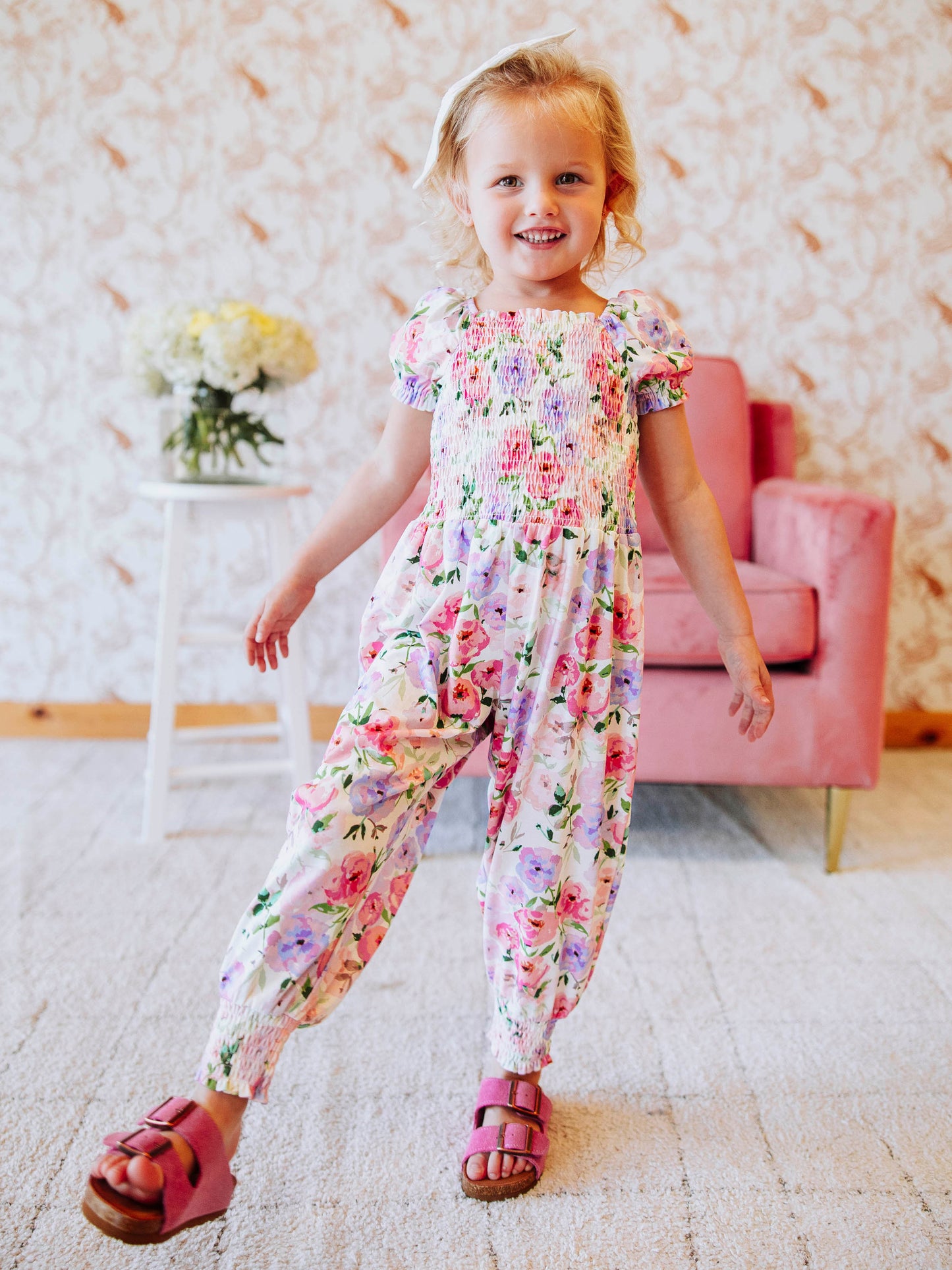 Smocked Romper - Soft Bliss