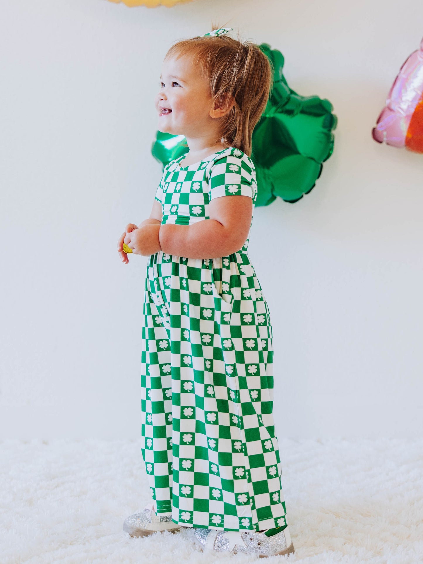 Leggy Romper - Shamrock Check